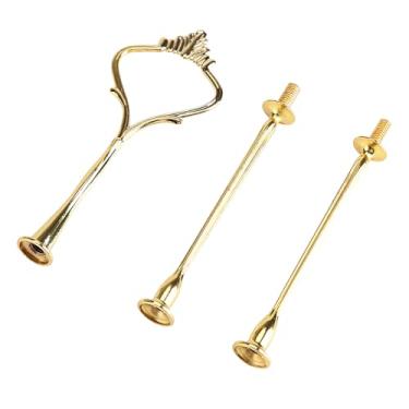Imagem de Generic Suporte de Placa de Bolo Alça de Liga de Zinco Durável Com Design Delicado para Bolo de Várias Camadas ou Bandeja de Frutas para Festa de Aniversário ou Uso Diário - Coroa de 3 Camadas de Cor Dourada para Cerâmica, Vidro, Metal (Coroa pequena de ouro de três camadas)
