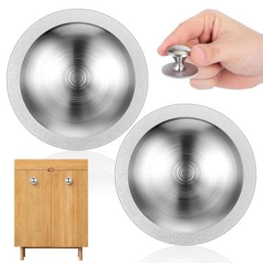 Imagem de POPETPOP 2 peças modernas alças de ventosa de aço inoxidável para portas de chuveiro de vidro, armários e geladeiras, sem necessidade de perfuração, design elegante para instalação sem esforço