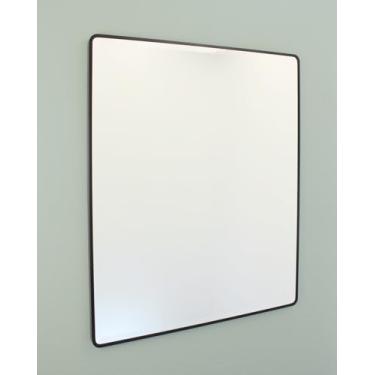 Imagem de Espelho de parede Austin Farmhouse 76.2 cm x 91.4 cm sobre pia espelho de banheiro, vidro temperado "preto fosco", ótimo para corredor/entrada/quarto, pendurado horizontal/retrato/vertical/paisagem