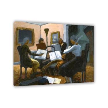 Imagem de Zeichn8u Thomas Hart Benton Paintings Wall Art The Quartet Classic Art Reproduções Thomas Hart Benton Pôster em tela para sala de estar decoração de parede de casa 60 x 50 cm (24 x 20 polegadas