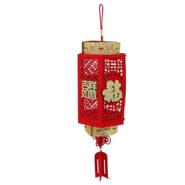 Imagem de Lanternas de Natal de Ano Novo Chinês, Enfeites de Suspensão de Feltro 3D, Conjunto de 4 Decoração de Festival Vermelho Tradicional para Festa em Casa, Presentes de Feriado