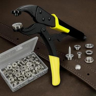 Imagem de Kit de fecho de pressão resistente – Conjunto de ferramentas de encaixe de aço inoxidável de grau marítimo de 210 peças para lona, capas de barco, toldos, tecido, barracas – à prova de ferrugem, fácil