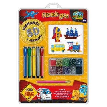 Imagem de Fazendo arte diamante 5d - aventura sobre rodas: livro de colorir com 