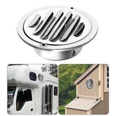 Imagem de Fenteer Duto de Ventilação Extrator de Ar Robusto com Proteção Total, Grelha Circular, Saída de Exaustão para Ventiladores de Cozinha e Banheiro, Style B