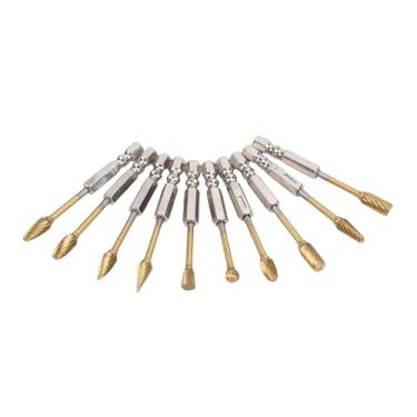 Imagem de Asixxsix Die Grinder Bits, 10PCS Carbide Burr Set com 1/4 Inch Shank, Storage Box, Double-Cut Burr Bits para Desempurring Metal, Finishing, Carving, Grinding, Polishing