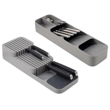 Imagem de Kit Porta Talheres Para Gaveta Compacto C Divisórias E Facas - cnpj 63