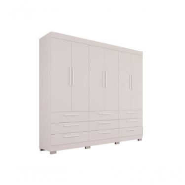 Imagem de Roupeiro Dinamarca Sem Espelho 6 Portas 9 Gavetas Salleto Branco