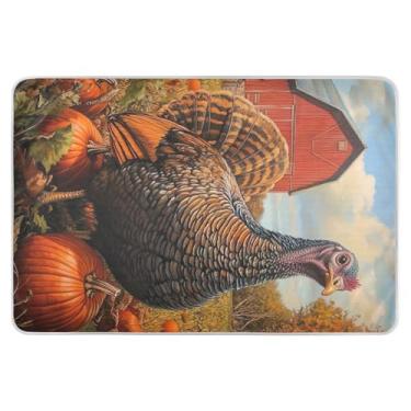 Imagem de Farm Turkey Harvest Almofada grande para incontinência para cama para mulheres 86 cm x 132 cm protetor de colchão impermeável para berço