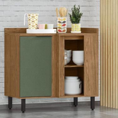 Imagem de Balcão De Canto Reto Módulo De Cozinha 1 Porta - Toscana Freijó/jade