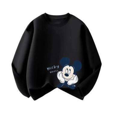 Imagem de Camiseta Infantil Preta De Manga Longa Com Estampa Do Mickey Casual Es