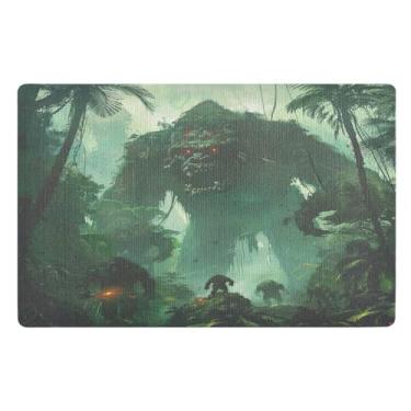 Imagem de Tapete de porta Jungle Adventure Monstros Entrada Externa Dirt Trapper Tapete engraçado de boas-vindas 81 cm x 50 cm Tapete de sapato