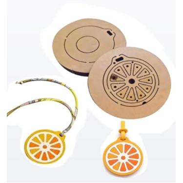 Imagem de YJIUYUANQ Conjunto de punção de corte de matriz para artesanato em couro, cortador de matriz de aço de liga de aço, ferramenta de perfuração e estampagem - pingente laranja