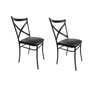 Imagem de Kit Cadeiras De Aço Ferro Linha Moderna Luxo Para Cozinha Buffet Empilháveis Salão De Festa