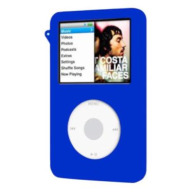 Imagem de Capa protetora de borracha de silicone MP3 Player para Apple iPod Classic 5ª/6ª/7ª geração modelos espessos (azul escuro)