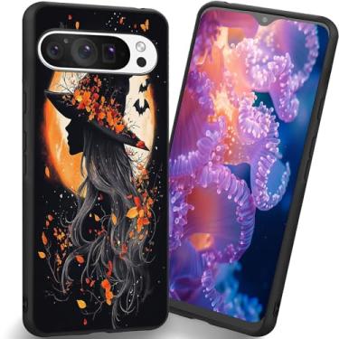 Imagem de RUUHLJLET Projetada para Google Pixel 10 Pro XL de 6,8 polegadas, capa fosca macia oferece proteção total (Halloween Witch Moon)
