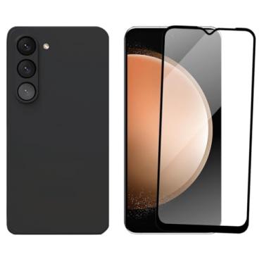 Imagem de Capa Protetora para Galaxy S23 Plus, Preta Premium com Proteção de Câmera + Película de Vidro 3D