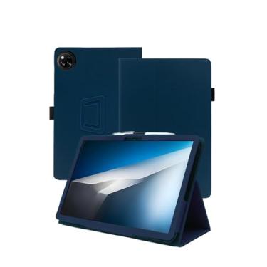 Imagem de Capa para tablet Doogee Tab A9 Pro+ Android 15 de 11 polegadas, capa de couro premium WUNIAK para Doogee Tab A9 Pro+ Android 15 Tablet de 11 polegadas com alça de mão, azul