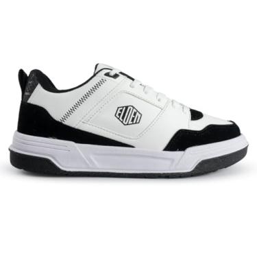 Imagem de Tenis Masculino Elden Street Skate Casual Original Leve Resistente EDN1457 (Branco/Preto, BR, Adulto, Numérico, 37)