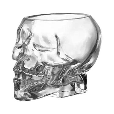 Imagem de Caneca De Vidro Transparente Com Cabeça De Caveira Para Halloween, Cop