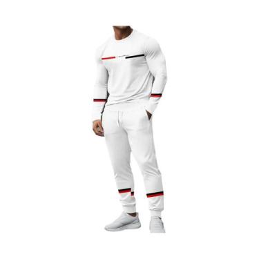 Imagem de Conjunto De Moletom Masculino Estilo Street Fashion Com Gola Redonda E