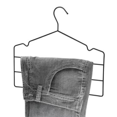 Imagem de Cabide Para Calça Vestido Short Triplo Organizador Reforçado Metal Aço