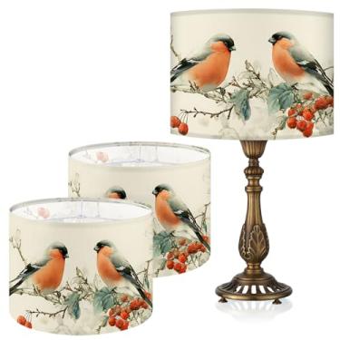 Imagem de Abajur de mesa, 33 cm L x 25 cm A impressão HD geométrico floral deixa abajur de mármore, abajures, decoração moderna de abajur para luminárias de mesa e chão (pássaro, 33 cm L x 25 cm A)