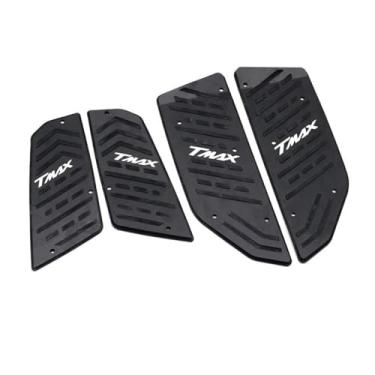 Imagem de Anti-derrapante Pedais dianteiros e traseiros para apoio de pés, para tmax530 dx sx tmax560 tech max 2017-2023 cnc, pedaleira para pés(Black TMAX)