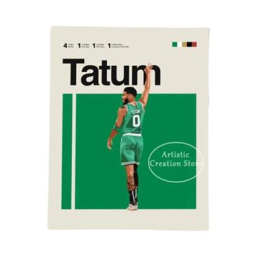 Imagem de Pôster De Arte Minimalista De Basquete Dos Celtics Com Tatum E Horford