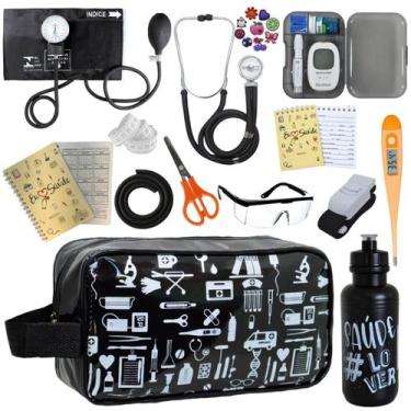 Imagem de Kit de Enfermagem Premium Aparelho de  Pressao Estetoscopio Necessaire