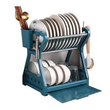 Imagem de Escorredor de pratos de cozinha removível para pratos e talheres de plástico