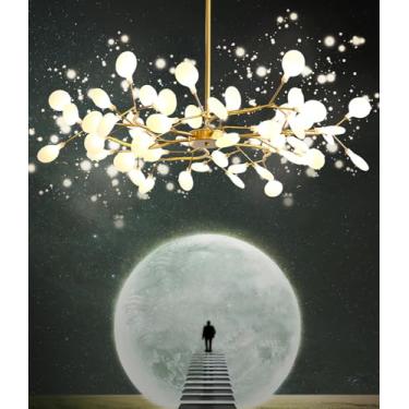 Imagem de Luminária de teto LED inteligente com controle remoto - Lustre regulável e com altura ajustável para sala de estar, quarto, cozinha e sala de jantar - Iluminação moderna para casa (3000k-600