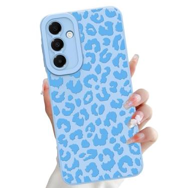Imagem de OOK Capa compatível com Samsung Galaxy A16 5G, estampa fofa de leopardo azul de silicone, proteção de câmera de TPU macia e fina à prova de choque para mulheres e meninas - leopardo azul