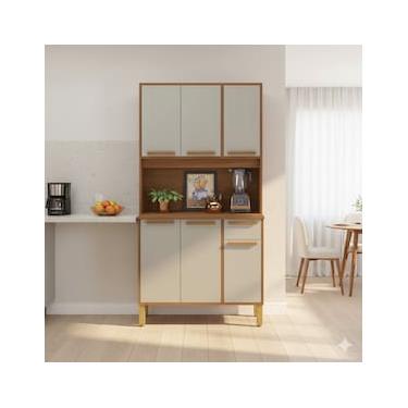 Imagem de Cozinha Compacta Indekes Lagos 6 Portas 1 Gaveta MDP - 90,6cm de Largura