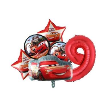 Imagem de Balões De Festa De Aniversário Infantil Tema Carros Desenho Animado Li