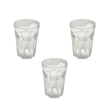 Imagem de Kit 3 Copo Vidro 350ml água Suco Refrigerante Bebidas Shake Transparen