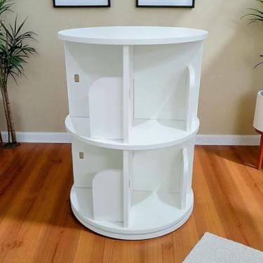 Imagem de Estante Prateleira Giratória Organizador Livro Brinquedo Decoração e Infantil em MDF Branco