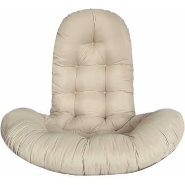 Imagem de Almofada de substituição para cadeira suspensa em formato de ovo, almofada grossa para cadeira suspensa, almofada para cadeira de rede para uso interno/externo.