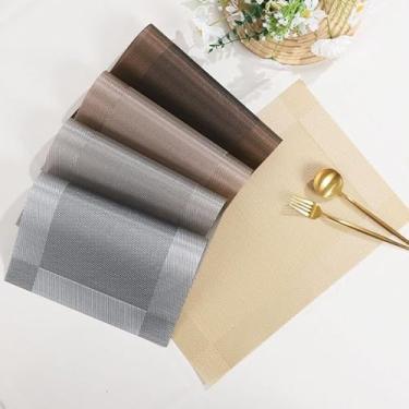 Imagem de Kit 4 ou 6 Jogos Americanos para Mesa Posta - Tapete de Mesa Elegante para Jantar e Celebrações(Aleatório Retângulo,4 Peças)