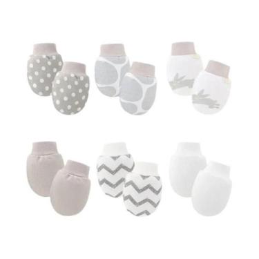 Imagem de Luvas De Algodão Para Bebês Recém-nascidos, 6 Pares, Luvas Antiarranhõ