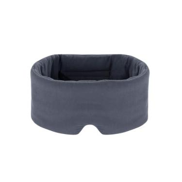 Imagem de Máscara ocular de algodão para dormir com bloqueio de luz, cobertura macia para olhos com alça de velcro ajustável para pessoas que dormem de lado, cinza sólido