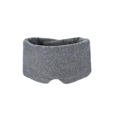 Imagem de Máscara ocular de algodão para dormir com bloqueio de luz, cobertura macia para olhos com alça de velcro ajustável para pessoas que dormem de lado, cinza urze