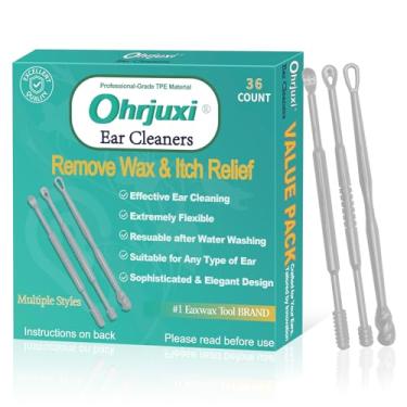 Imagem de Ohrjuxi Ferramenta de Remoção de Cera de Ouvido-36 Peças de Limpadores de Ouvido Reutilizáveis, Tpe de Nível Profissional, Kit de Limpeza de Ouvido Eficaz E Suave, Alívio de Ouvidos Entupidos E com Co