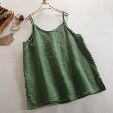 Imagem de Camisola Sem Mangas Feminina Com Decote Em V, Top Casual De Verão Para