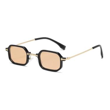 Imagem de HCPIHF Óculos retangulares de metal da moda, armação pequena, retrô, feminino (zongse)