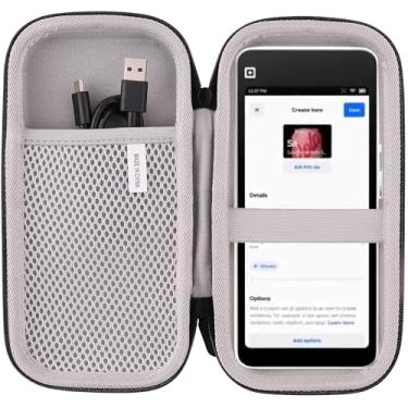 Imagem de JINMEI Estojo de armazenamento rígido de EVA compatível com portátil quadrado - caixa de armazenamento de viagem protetora para máquina de cartão de crédito POS portátil (cinza)