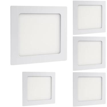 Imagem de Kit 5 Luminária Led Quadrado 12W Embutir Luz Neutra 4000K Bivolt - Ilu