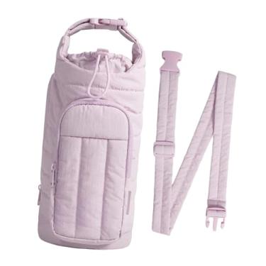 Imagem de oshhni Bolsa para Garrafa de Água Universal com Bolso para Celular e Acessórios para Copo, Ideal para Caminhadas, Atividades ao Ar Livre e Viagens, Roxo Claro