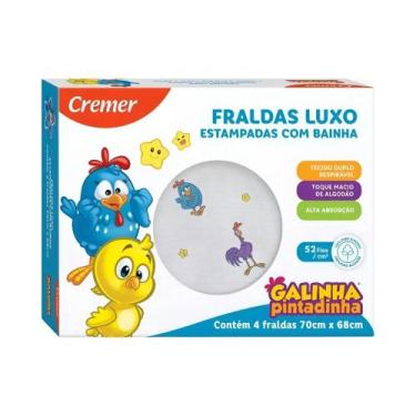 Imagem de Fralda De Pano Cremer Com Bainha Galinha Pintadinha 04 Unid