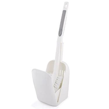 Imagem de Suporte de escova de vaso sanitário, escova e suporte, escova de vaso sanitário com cabo longo e cerdas flexíveis, kit de escova de limpeza de vaso sanitário para banheiro escova de vaso sanitário