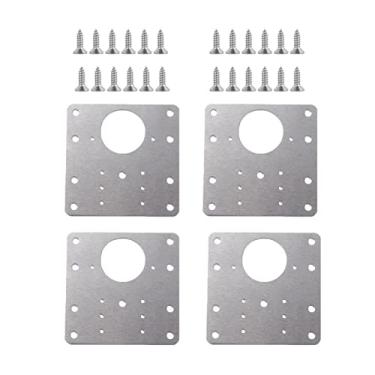 Imagem de Dobradiças 1-4 peças placa de reparo de dobradiça de armário com suporte de montagem de orifício para fixação de madeira sofá mesa cadeira cama prateleira móveis (cor: amarelo)